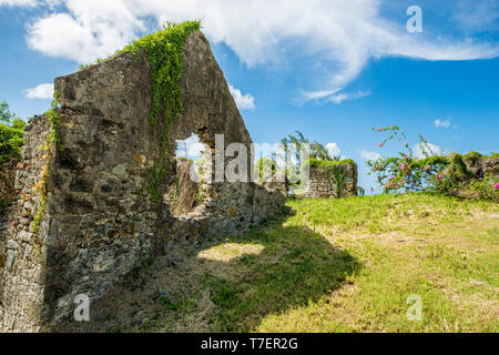 Ruinen von Rost Op Twist Sugar Mill Plantage, St. Croix, US Virgin Islands. Stockfoto