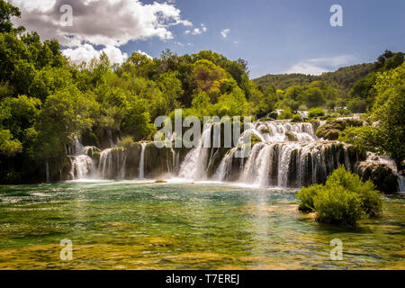 Wasserfälle im Nationalpark Krka Kroatien Stockfoto