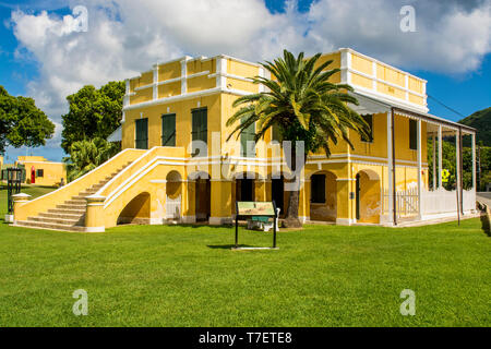 Alte Dänische Zollhaus, Denkmalliste, Christiansted, St. Croix, US Virgin Islands. Stockfoto