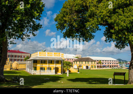 Alte Dänische Zollhaus, Denkmalliste, Christiansted, St. Croix, US Virgin Islands. Stockfoto