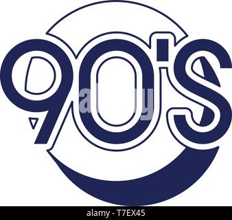90er-Dekade mit Kreis Symbol Stock Vektor