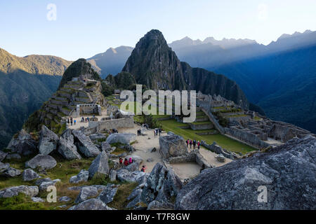 Außergewöhnliche Archäologische Stätte Machu Picchu am frühen Morgen, Peru Stockfoto
