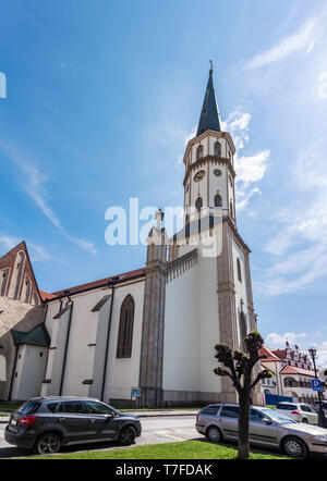 Die Basilika von St. James auf Master Paul's Square in der alten Stadt von Levoča - UNESCO (Slowakei) Stockfoto