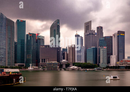 Die Skyline von Singapur von der Marina Bay, Singapore, South East Asia Stockfoto
