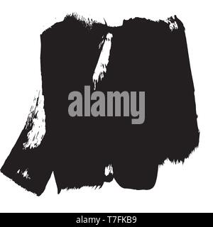 Grunge Hand gezeichnet Pinsel streifen. Vector schwarz Tinte Pinselstrich. Farbe Hintergrund hohe Detailtreue. Dirty design Element, Box, Rahmen für Text. Gebogene o Stock Vektor