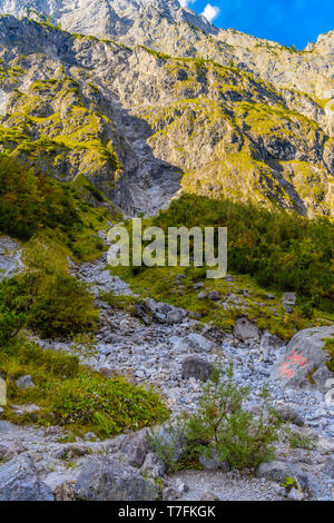 Berge Tal in der Nähe von Königssee, Konigsee, Nationalpark Berchtesgaden, Bayern Deutschland Stockfoto