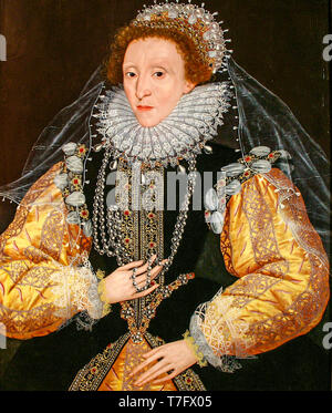 Königin Elizabeth I. von England, Porträt, zugeschrieben George Gower, Ende 1580s Stockfoto