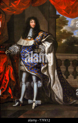 Ludwig XIV., König von Frankreich in Krönungsroben, Jean Nocret, 1668 Stockfoto