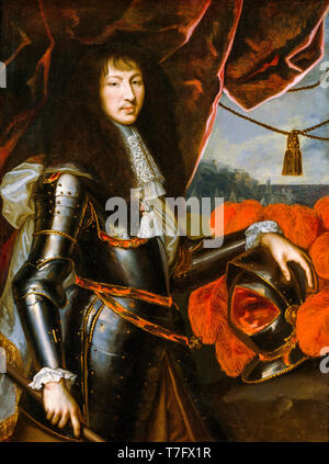 Portrait von Louis XIV. von Frankreich in voller Rüstung, nachdem Nicolas Mignard, 1664 Stockfoto