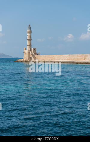 Leuchtturm in Chania auf Kreta Stockfoto