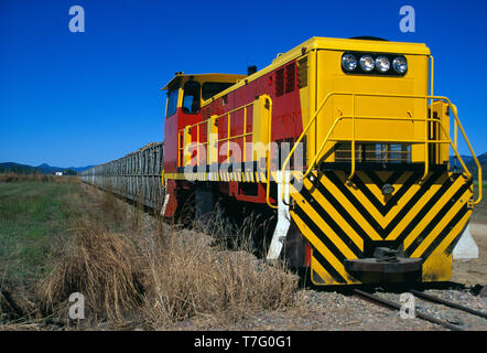 Australien. Queensland. Zuckerrohr Zug. Stockfoto