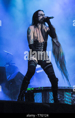 Marilyn Manson an der Leeds Festival 2001, England, Vereinigtes Königreich. Stockfoto