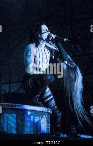 Marilyn Manson an der Leeds Festival 2001, England, Vereinigtes Königreich. Stockfoto