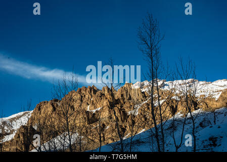 Sonnenuntergang am Abend Blick auf Berg in Spiti Valley Stockfoto