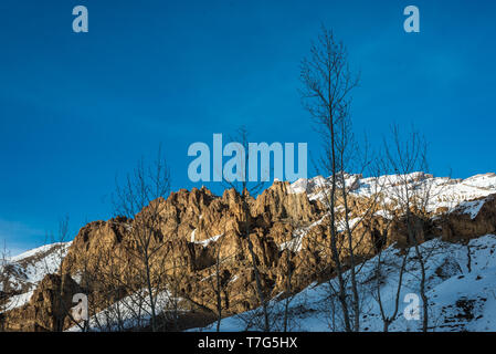 Sonnenuntergang am Abend Blick auf Berg in Spiti Valley Stockfoto