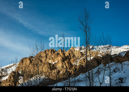 Sonnenuntergang am Abend Blick auf Berg in Spiti Valley Stockfoto