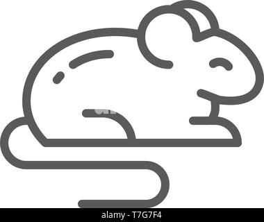 Maus, Ratte, Hamster, Nager, Haustier, Tier Symbol Leitung. Stock Vektor