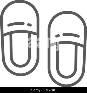 Home Hausschuhe Symbol Leitung. Stock Vektor