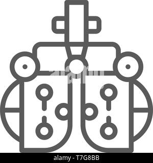 Vision Korrektur Gerät, Eye Exam Symbol Leitung. Stock Vektor
