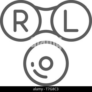 Auge Kontaktlinsen bei Symbol Leitung. Stock Vektor