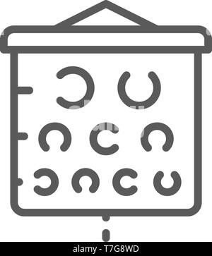 Vision Test Chart Symbol Leitung. Stock Vektor