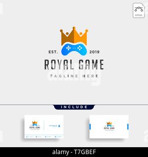 Royal spiel Logo Design template Konzept controller-Vektor Stock Vektor