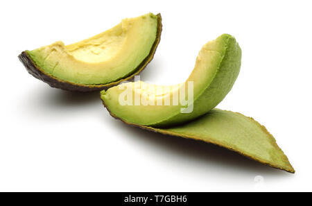 Reife avocado Schichten auf weißem Hintergrund Stockfoto