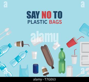 Giftige Kunststoffe Abfall Kontamination der Ökologie Stock Vektor