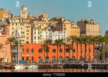 Hafen Porto Antico, Genua, Ligurien, Nordwestitalien Stockfoto