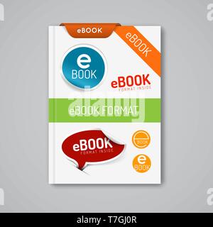 Vektor ebook Marker - Sticker, Briefmarken, Ecken, Etiketten, Bänder Stock Vektor