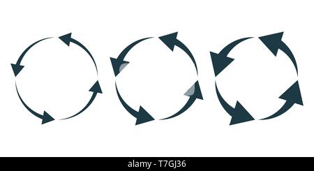 Satz mit flachen runden Pfeile. Vector Illustration. Aktualisieren oder Neu laden. Stock Vektor