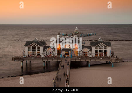 Beleuchtete Sellin, Insel Rügen, Mecklenburg-Vorpommern, Deutschland, Europa Stockfoto