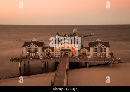 Beleuchtete Sellin, Insel Rügen, Mecklenburg-Vorpommern, Deutschland, Europa Stockfoto