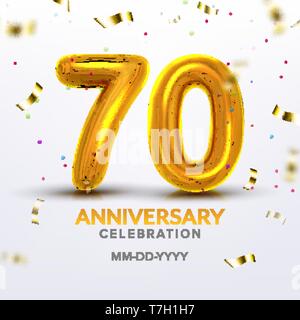 Siebzigsten Jahrestag Feier Anzahl Vektor Stock Vektor