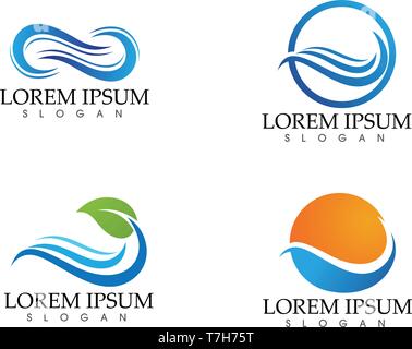 Wellen Strand Logos und Symbole Vorlage Symbole app Stock Vektor