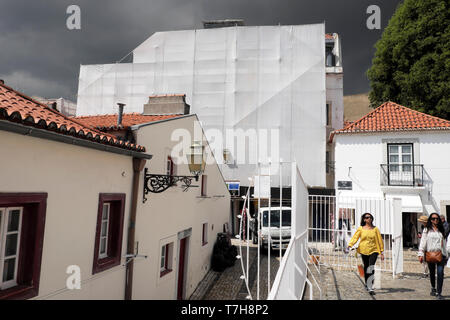 Gebäude Renovierungsarbeiten in der Alfama Viertel von Lissabon Portugal Europa EU-KATHY DEWITT Stockfoto