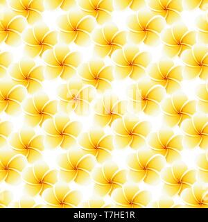 Nahtlose Plumeria Blumen. Schönen tropischen Dschungel Stoff Muster Hintergrund Stock Vektor