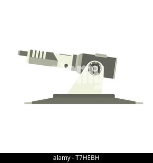 Militärische vector Gun tank Armee Fahrzeug Abbildung: Revolver gepanzerten isoliert. Maschine Krieg Schlacht Technologie Stock Vektor