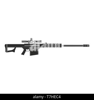 Gewehr Pistole vector Assault taktische Waffe Armee Abbildung Symbol isoliert Hintergrund. Soldat Maschine perfekte Ausrüstung Stock Vektor
