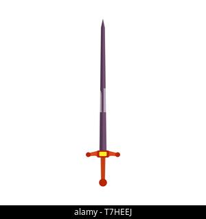 Schwert symbol Vektor-illustration mittelalterliche Waffe Symbol isoliert Krieg Schlacht Design. Ritter alten antiken militärischen Blade Warrior Dolch Stock Vektor