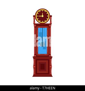 Uhr Abbildung: vintage Stock Interieur antike Möbel Zimmer. Vektor alte home Retro Design Stil Dekoration isoliert Kunst Stock Vektor