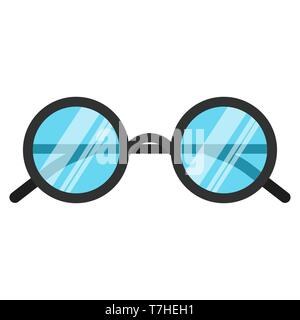 Schwarz nerd Brille vektor Flachbild illustration Design Konzept. Auf weissem Hintergrund. Stock Vektor