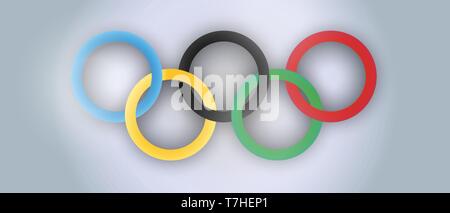 Internationalen Olympischen Tag Vektor realistische Abbildung. Urlaub Sport Ringe Poster Design. Stock Vektor