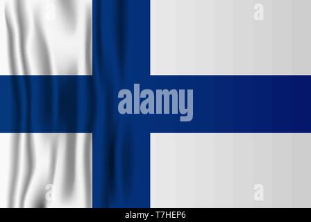 Finnische realistische Flagge Vector Illustration. Finnland Unabhängigkeit Nationalfeiertag. Stock Vektor