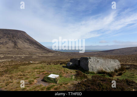 Die Dwarfie Stane ist eine megalithische chambered Grab auf den Orkney Insel Hoy. Glaubten rund 5000 Jahre alt, es hat eine Hand geschnitten. Stockfoto