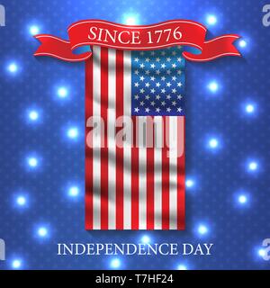 Am 4. Juli Unabhängigkeitstag USA. Vektor patriotischen Hintergrund Design. Einladungsflyer feiern Abbildung. Stock Vektor