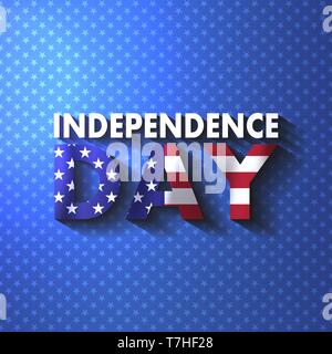 Juli vierter happy Independence day Kalligraphie schrift Karte. USA Hintergrund Illustration Vektor. Text Design mit Amerika Flagge Farben. Stock Vektor