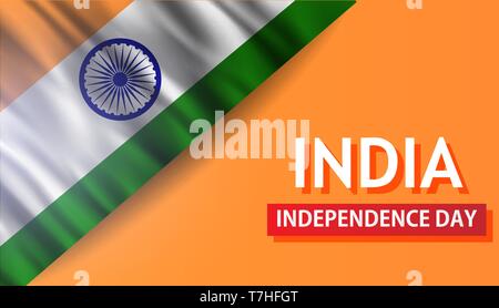 Indien Independence day Land Hintergrund. Republick Flagge Patriotismus Vektor indischen. Freiheit tricolor glücklich Konzept banner Stolz. Asien Demokratie regieren Stock Vektor