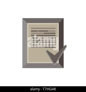 Dokument einchecken Symbol Vektor flachbild Checkliste Liste Papier business Illustration Design kennzeichnen Prüfung Stock Vektor