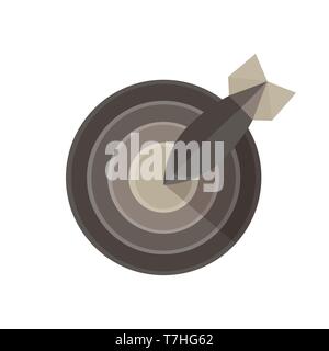 Rocket Zielsymbol flachbild Vektor start start Design isoliert Web Stock Vektor